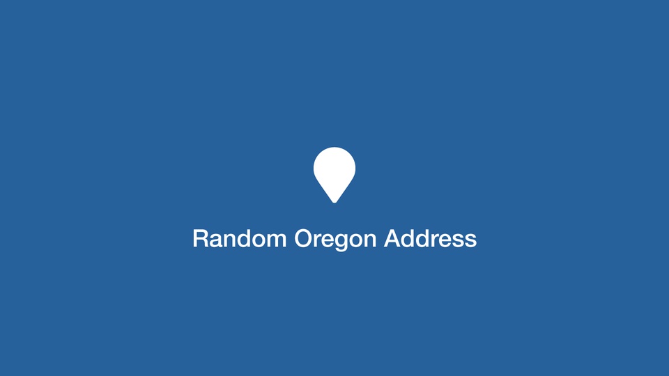 Random Oregon Address