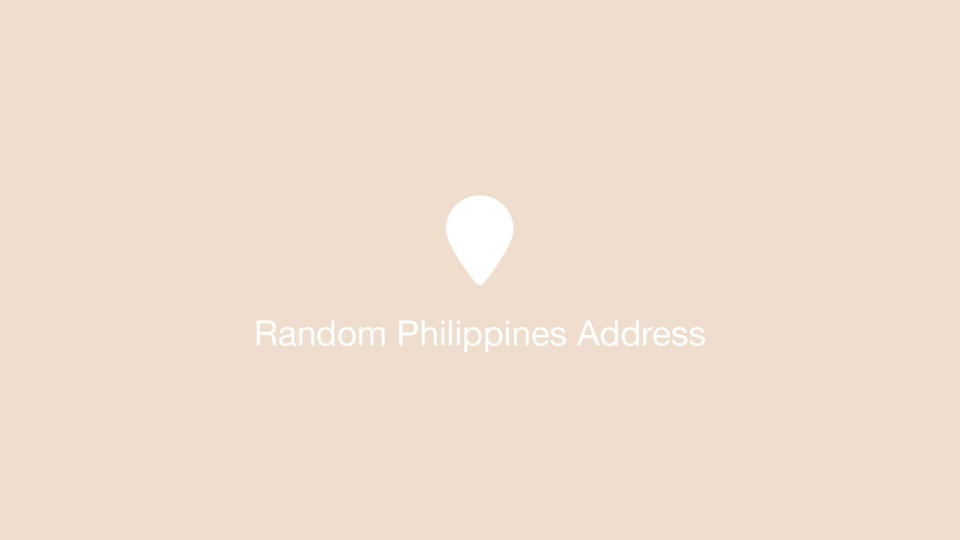 Random Philippines Address