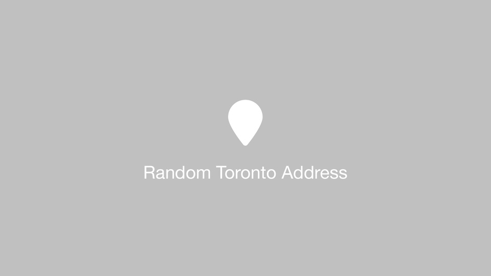 Random Toronto Address