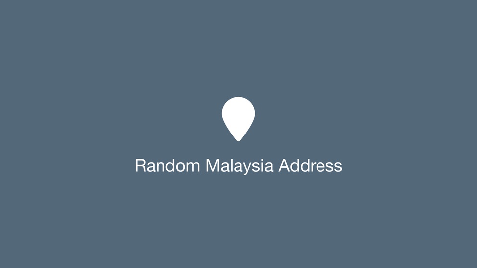 Random Malaysia Address
