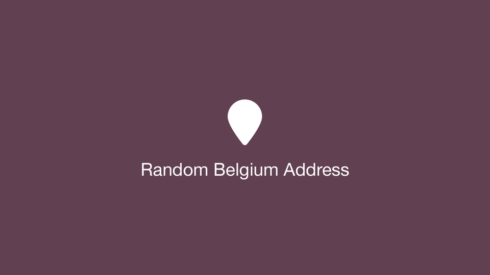 Random Belgium Address