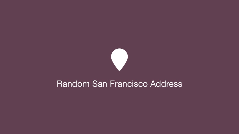 Random San Francisco Address