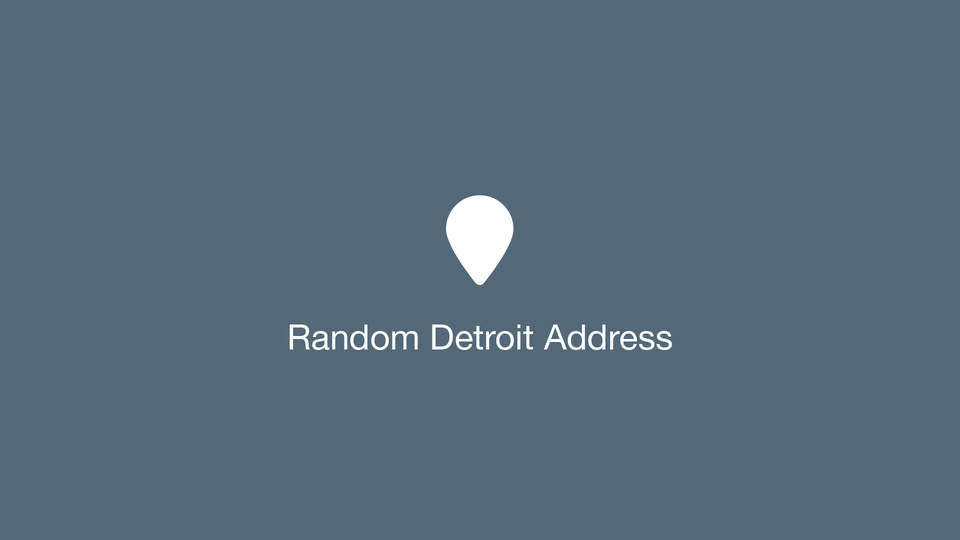 Random Detroit Address