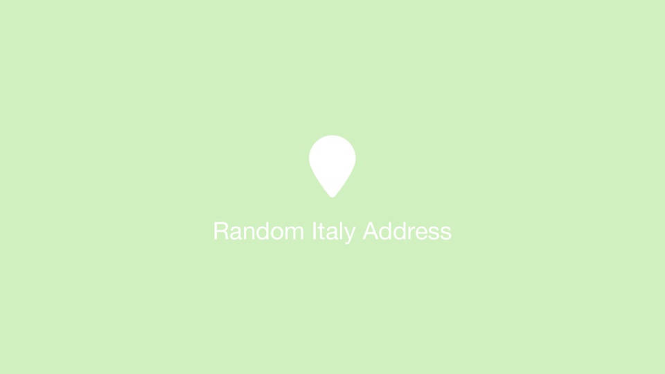 Random Italy Address