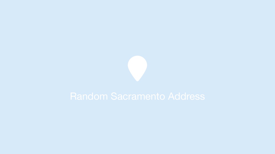 Random Sacramento Address