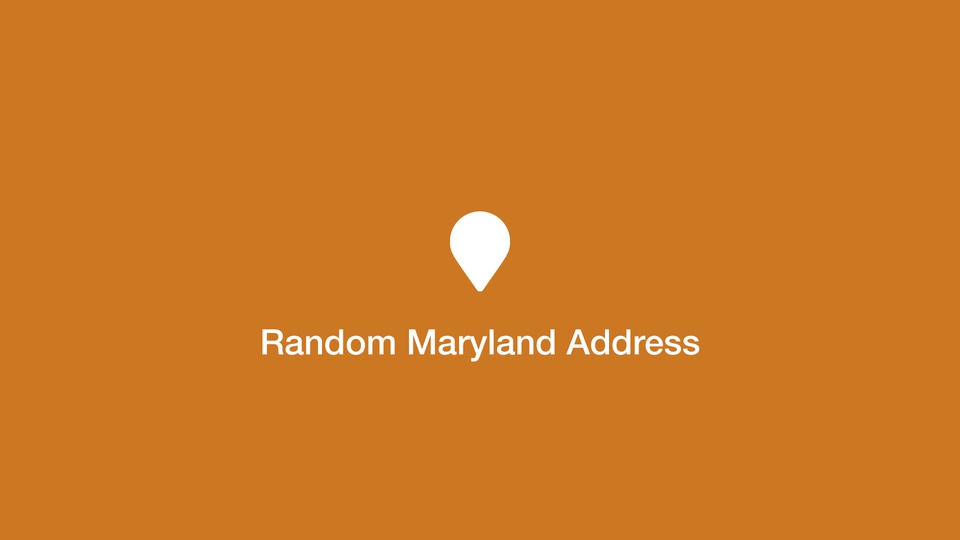 Random Maryland Address