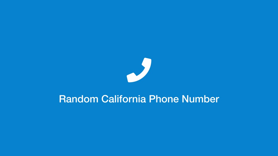 Random California Phone Number
