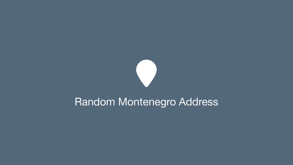 Random Montenegro Address