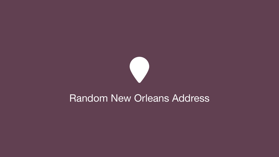 Random New Orleans Address