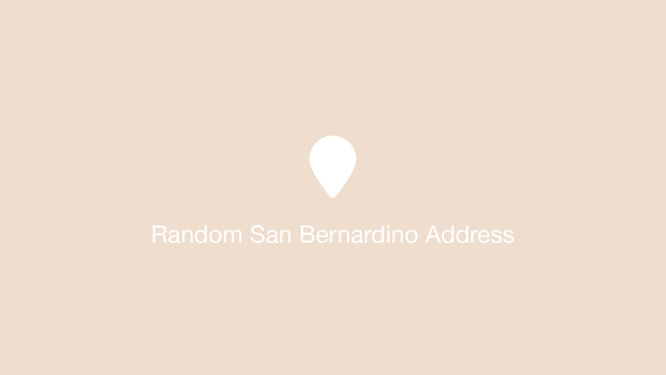 Random San Bernardino Address