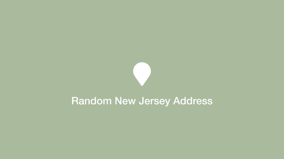 Random New Jersey Address