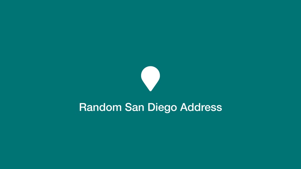 Random San Diego Address