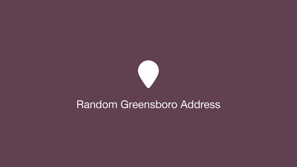 Random Greensboro Address