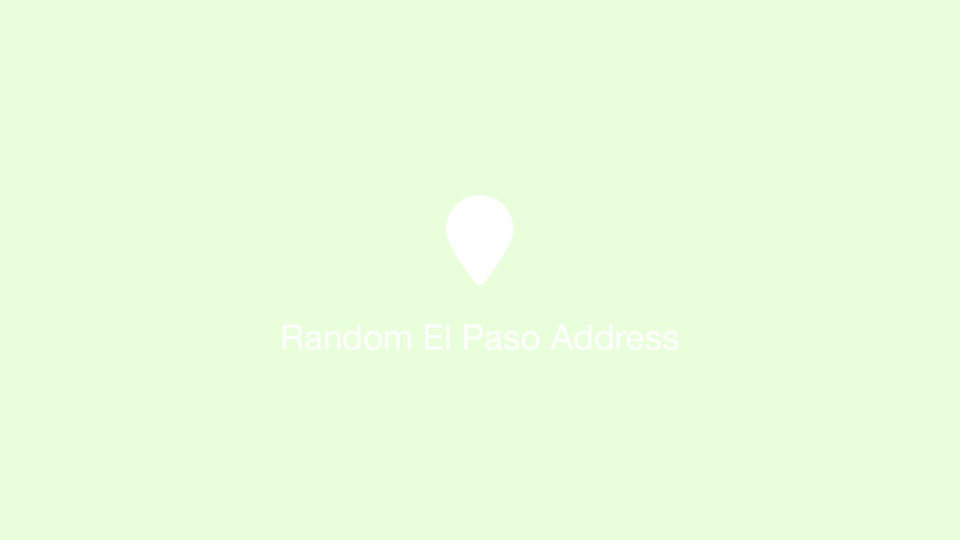 Random El Paso Address