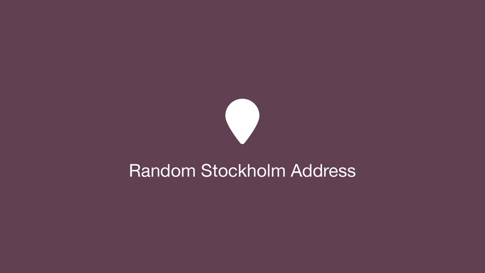 Random Stockholm Address