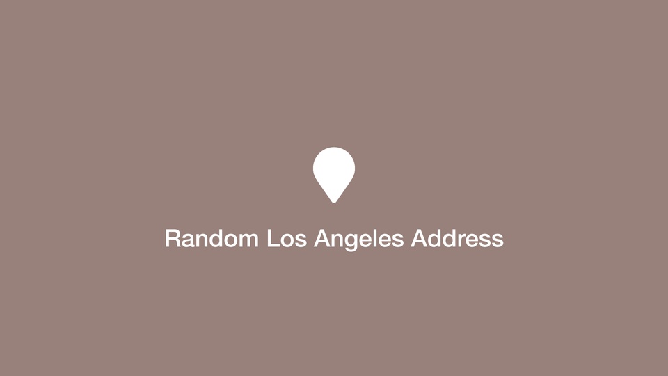 Random Los Angeles Address