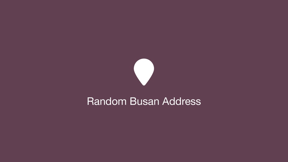 Random Busan Address