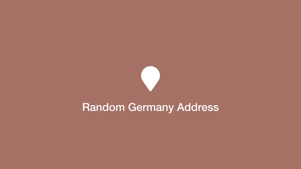 Random Germany Address