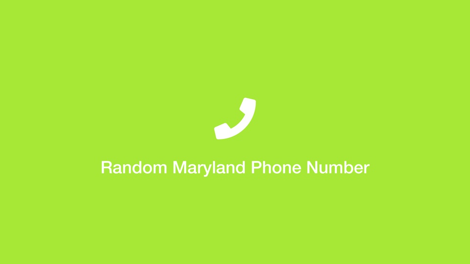 Random Maryland Phone Number
