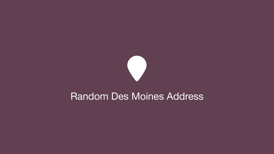 Random Des Moines Address