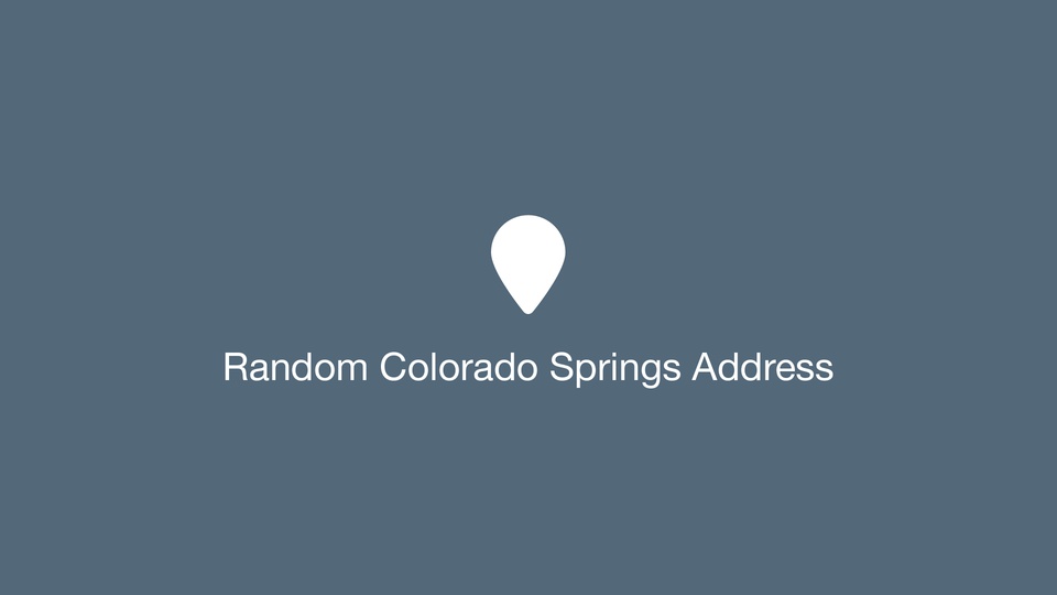 Random Colorado Springs Address
