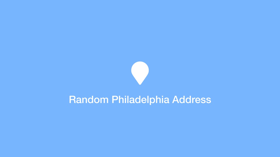Random Philadelphia Address