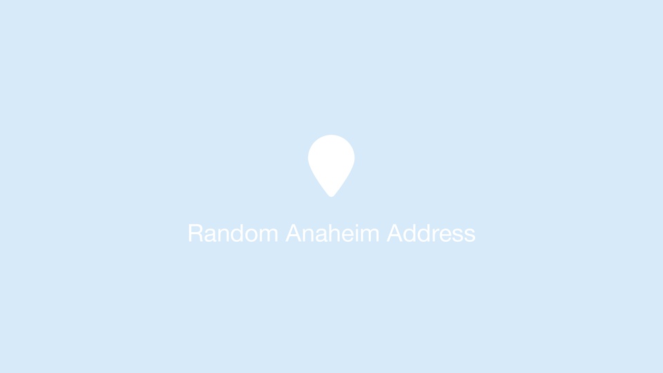 Random Anaheim Address