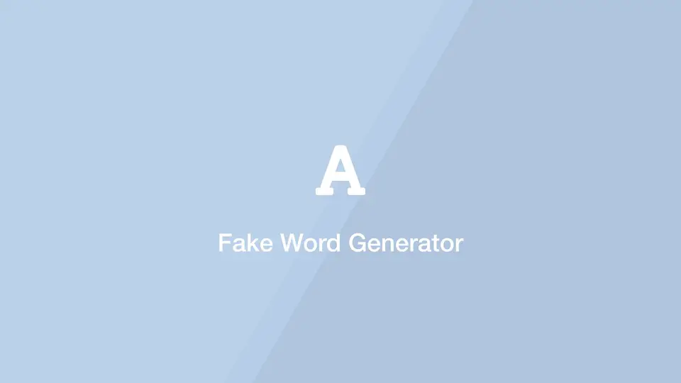 Fake Word Generator