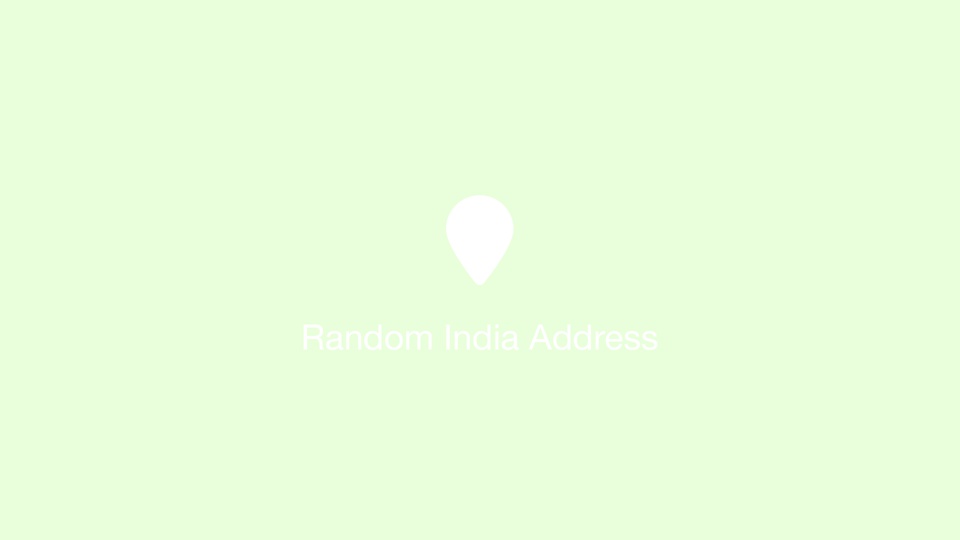 Random India Address