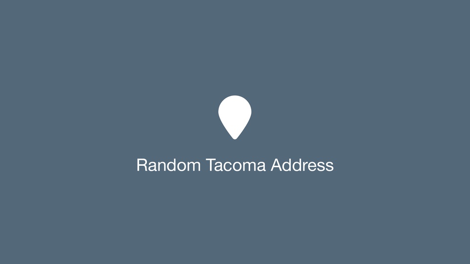 Random Tacoma Address